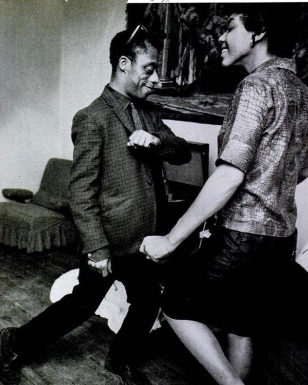 A Raisin In The Sun author Lorraine Hansberry and James Baldwin dancing